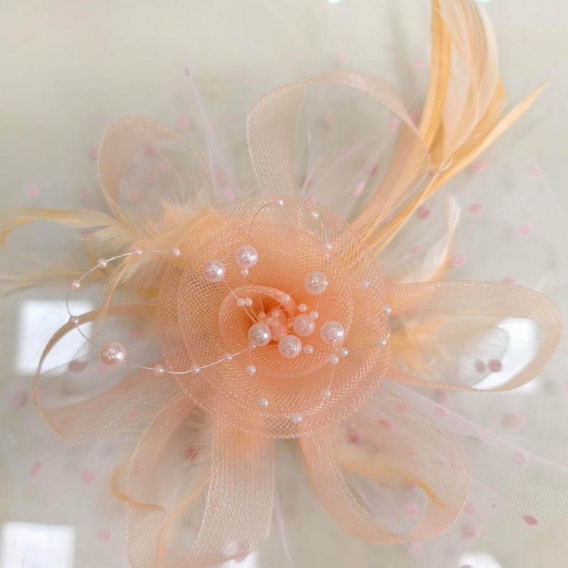 HIWIND Store Fascinators Hat Women Tea Party Headband Flower Cocktail Mesh Feathers Hair Clip Kentucky Derby Hat Wedding - Image 3